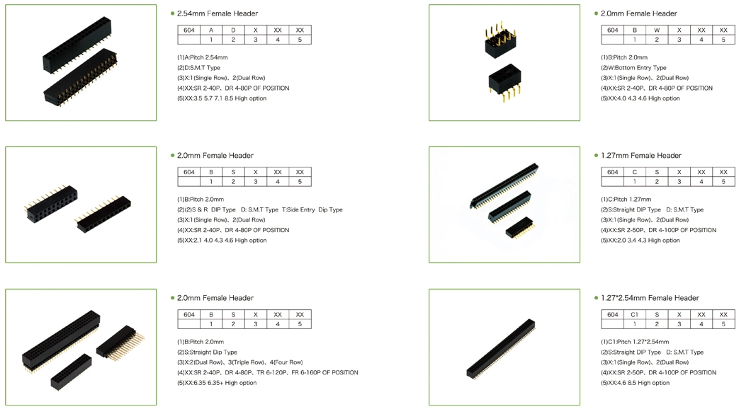 F UL94V-0 Female Header DIP PCB Connector