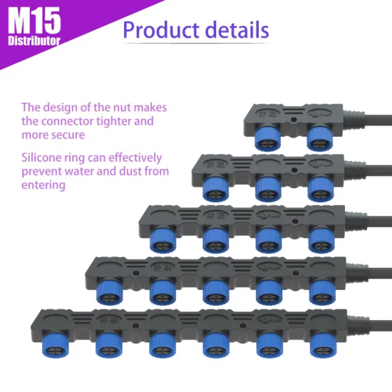 IP67 IP68 M15 1 2 3 voies 300 V 1 à 2 fiche mâle et femelle connecteur de type F