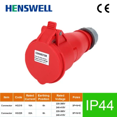 Connecteur industriel de nouvelle conception supérieure IP44 16A/32A 5p (3P+N+E)